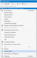 Visual Studio - Unhide Solution Folders.