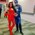 Sandisk employees dressed up as superheroes.