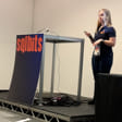 Cathrine Wilhelmsen speaking at SQLBits XIV.