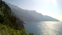Sun shining over the Amalfi Coast.