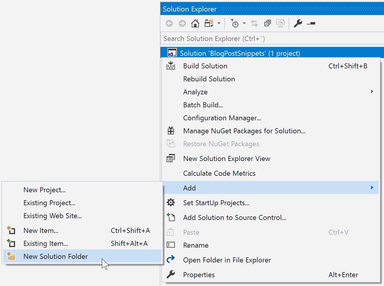 Organizing Visual Studio Projects in Solution Folders | Cathrine Wilhelmsen