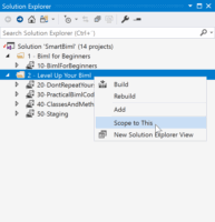 Visual Studio - Solution Folder: Scope to This.