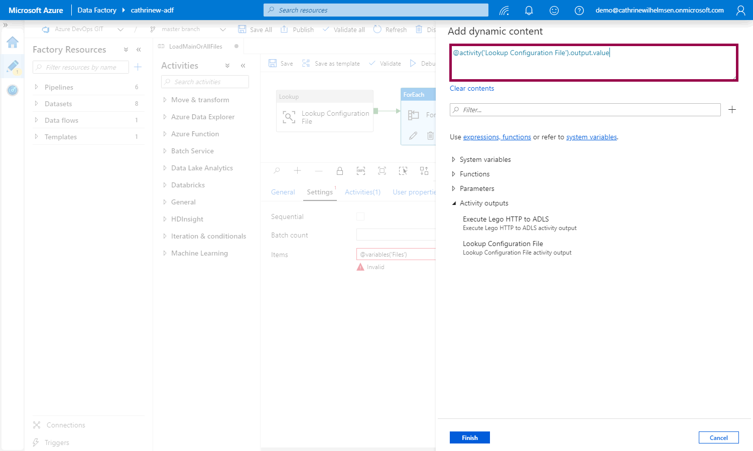 Screenshot of the add dynamic properties pane, highlighting the new dynamic property