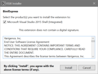 License agreement for installing BimlExpress.