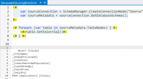 Using GetSelectSQL in BimlExpress.