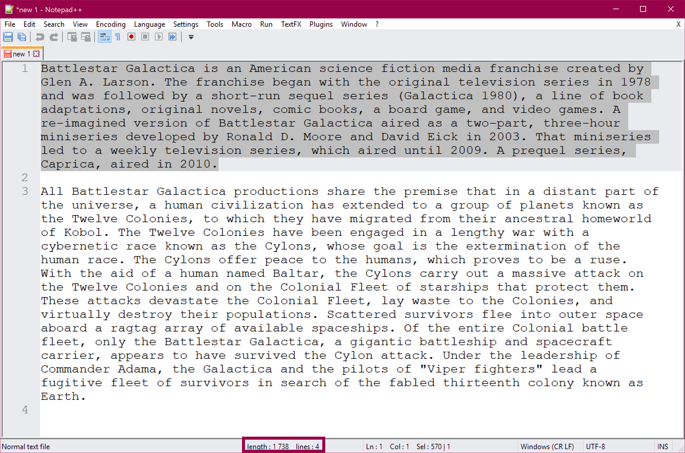 Notepad finally gains a character count feature after years of waiting