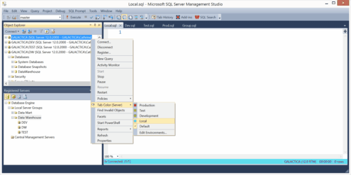 Redgate SQL Prompt Tab Coloring Servers.